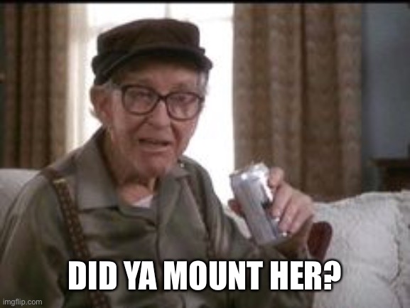 DID YA MOUNT HER? | image tagged in grumpy old men | made w/ Imgflip meme maker