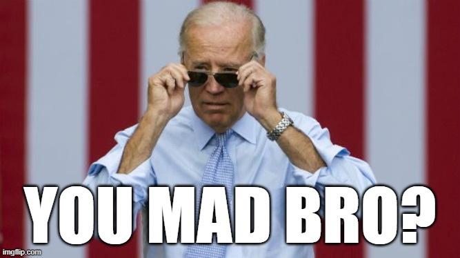 YOU MAD BRO? | YOU MAD BRO? | image tagged in you mad bro,u mad,biden,president,america,mad | made w/ Imgflip meme maker