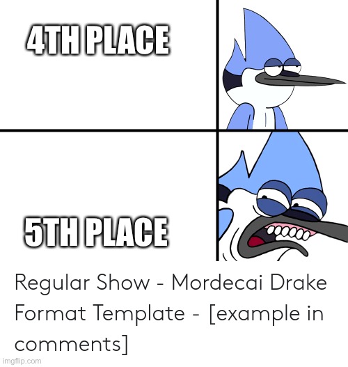 Regular show | 4TH PLACE; 5TH PLACE | image tagged in regular show | made w/ Imgflip meme maker