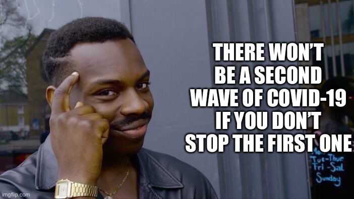 Roll Safe Think About It | THERE WON’T BE A SECOND WAVE OF COVID-19 IF YOU DON’T STOP THE FIRST ONE | image tagged in memes,roll safe think about it | made w/ Imgflip meme maker