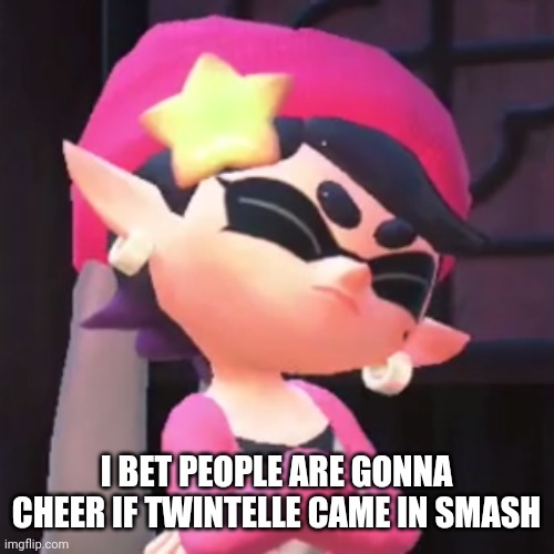 Upset Callie | I BET PEOPLE ARE GONNA CHEER IF TWINTELLE CAME IN SMASH | image tagged in upset callie | made w/ Imgflip meme maker