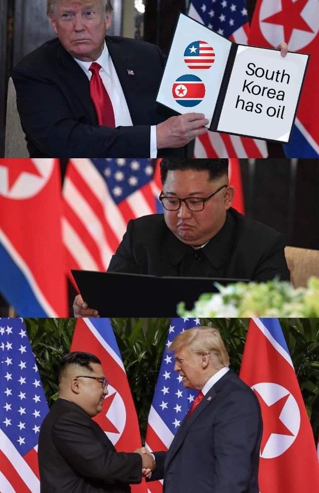 High Quality US-North Korea summit Blank Meme Template
