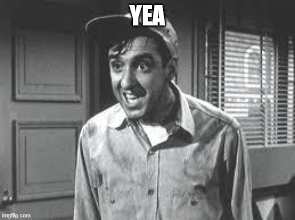 Gomer Pyle | YEA | image tagged in gomer pyle | made w/ Imgflip meme maker