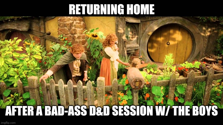It's true | RETURNING HOME; AFTER A BAD-ASS D&D SESSION W/ THE BOYS | image tagged in dungeons and dragons,lord of the rings | made w/ Imgflip meme maker