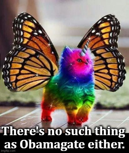 Americans are dying faster than one a minute, and all Trump thinks about is score-settling. The man is pondscum. | There's no such thing 
as Obamagate either. | image tagged in rainbow unicorn butterfly kitten,coronavirus,covid-19,deaths,trump,asshole | made w/ Imgflip meme maker
