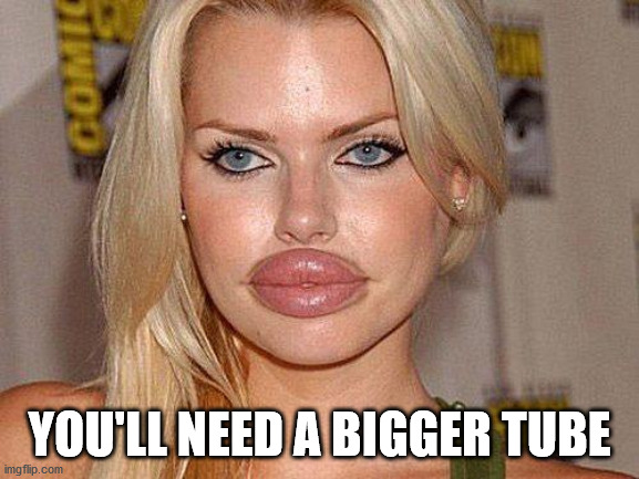 Big Lips | YOU'LL NEED A BIGGER TUBE | image tagged in big lips | made w/ Imgflip meme maker