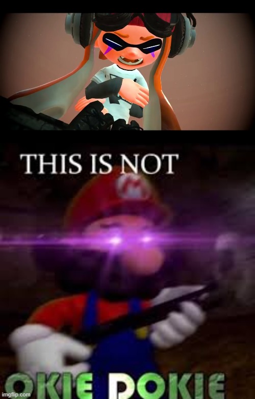 When Someone Makes Meggy Cry | image tagged in this is not okie dokie,mario,smg4,meggy,shotgun | made w/ Imgflip meme maker
