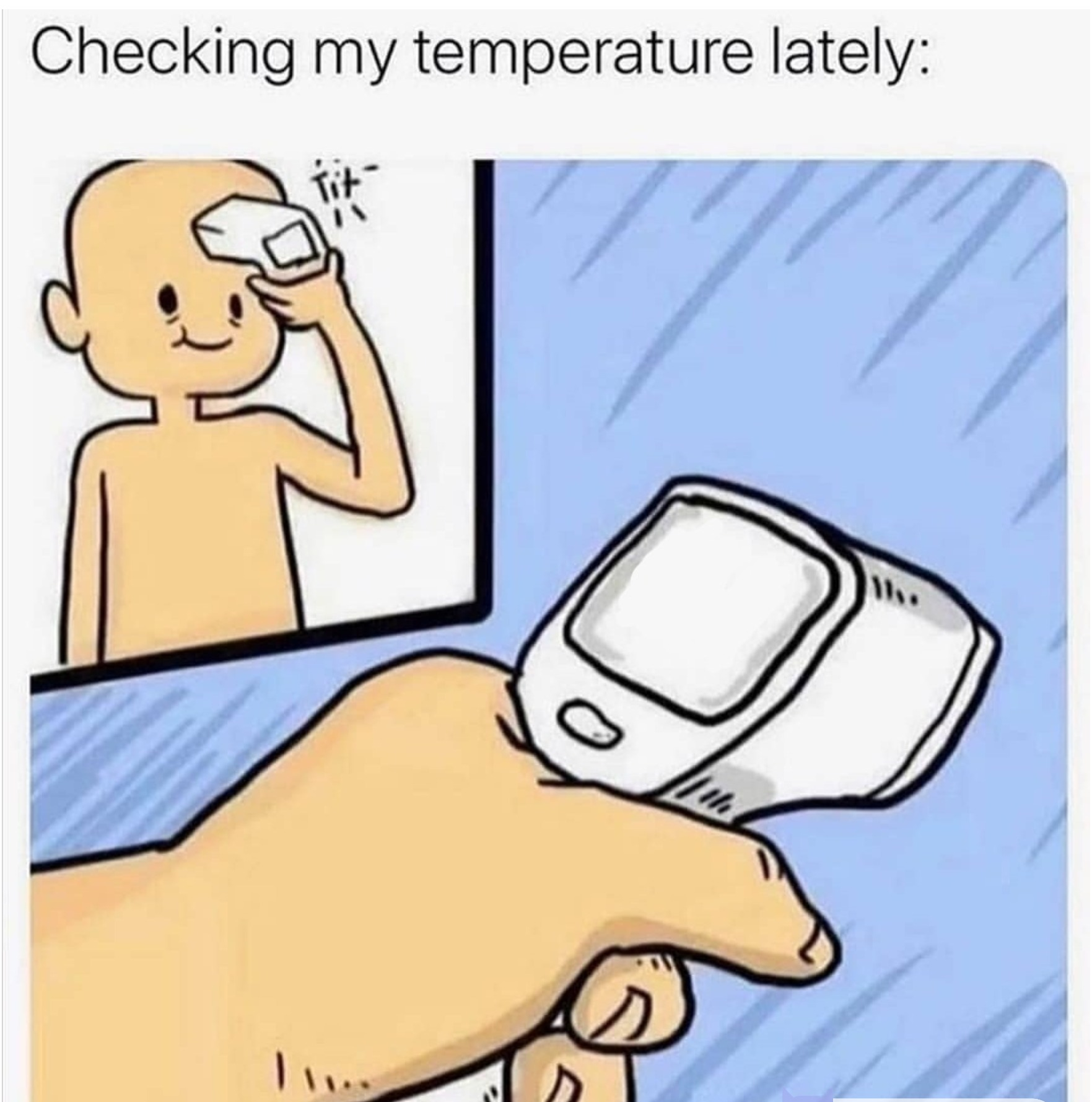 Checking my temperature Blank Meme Template