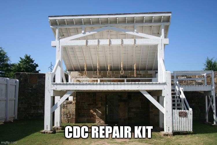 gallows | CDC REPAIR KIT | image tagged in gallows | made w/ Imgflip meme maker