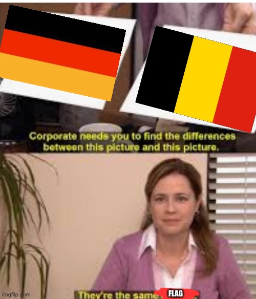 Its the same pic | FLAG | image tagged in memes,germany,belgium,flags,they're the same picture | made w/ Imgflip meme maker