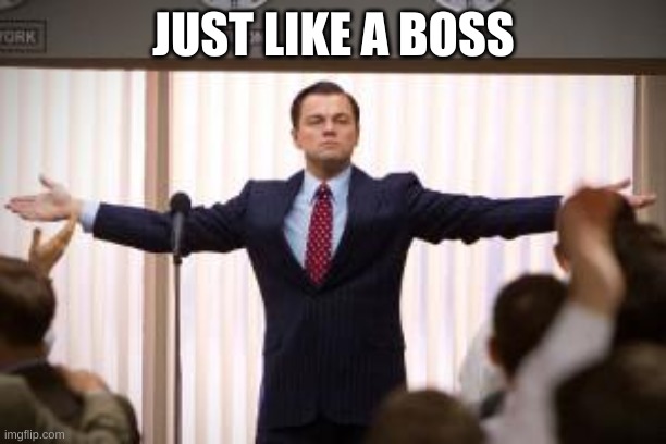 just like a boss | JUST LIKE A BOSS | image tagged in just like a boss | made w/ Imgflip meme maker