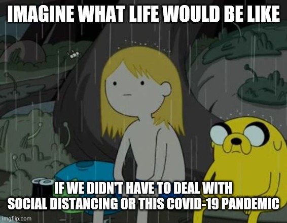 If u ask me this meme says all | IMAGINE WHAT LIFE WOULD BE LIKE; IF WE DIDN'T HAVE TO DEAL WITH SOCIAL DISTANCING OR THIS COVID-19 PANDEMIC | image tagged in memes,life sucks,social distancing,covid-19 | made w/ Imgflip meme maker