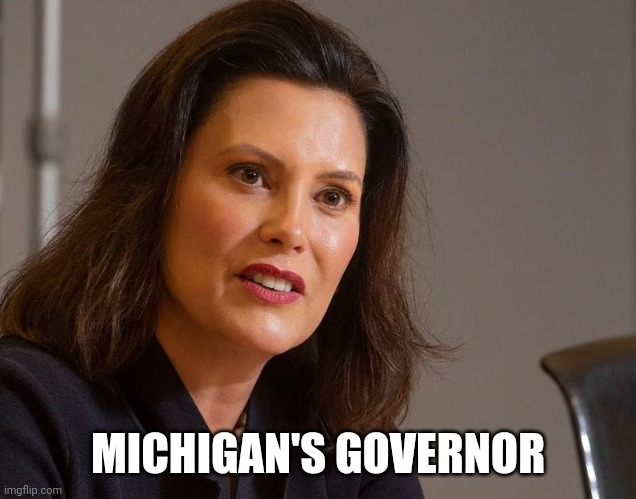 Gretchen Whitmer, governor of Michigan | MICHIGAN'S GOVERNOR | image tagged in gretchen whitmer governor of michigan | made w/ Imgflip meme maker