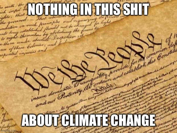 Read it and weep Dems MAGA | NOTHING IN THIS SHIT; ABOUT CLIMATE CHANGE | image tagged in constitution,climate change,sarcasm,global warming,conservative logic,maga | made w/ Imgflip meme maker