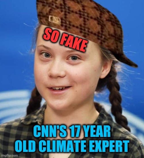 Dafuq | SO FAKE; CNN'S 17 YEAR OLD CLIMATE EXPERT | image tagged in greta thunberg | made w/ Imgflip meme maker