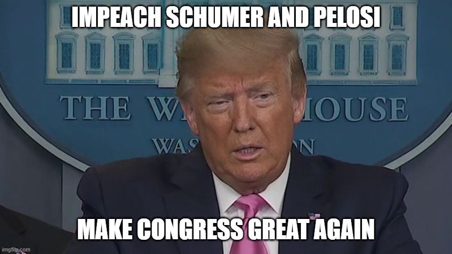 Impeach Schumer And Pelosi. Make Congress Great Again. | IMPEACH SCHUMER AND PELOSI; MAKE CONGRESS GREAT AGAIN | image tagged in if only you knew how bad things really are | made w/ Imgflip meme maker
