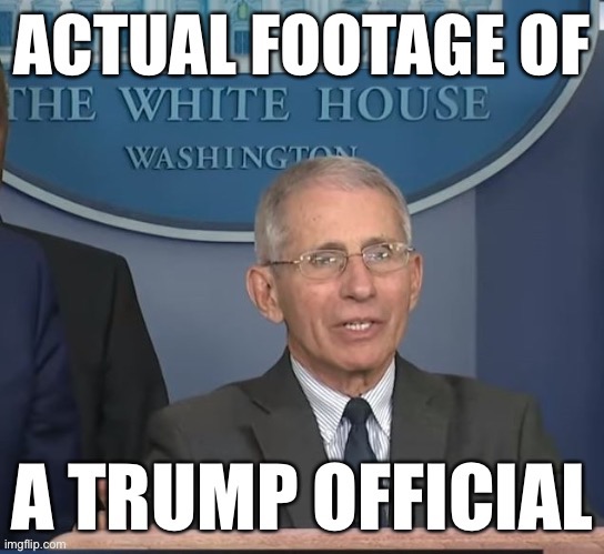 Some may be surprised to know that Fauci is, in fact, a Trump official, and has been for the entire duration of the crisis. | image tagged in trump administration,covid-19,coronavirus,doctor,pandemic,the more you know | made w/ Imgflip meme maker