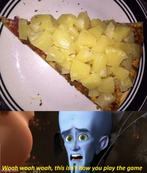 That's not what pizza was designed for | image tagged in pineapple pizza,this isn't how you play the game,memes,pizza | made w/ Imgflip meme maker