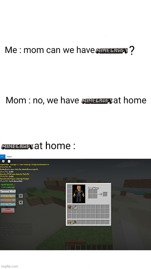 We Have Mineverse At Home Imgflip - roblox memes 14 imgflip