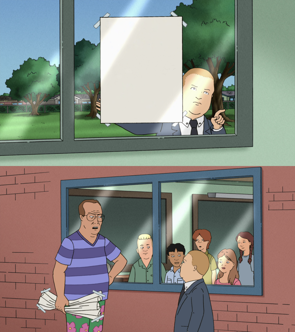 High Quality Bobby Hill Kids completely blank Blank Meme Template