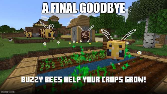 A FINAL GOODBYE | image tagged in minecraft | made w/ Imgflip meme maker