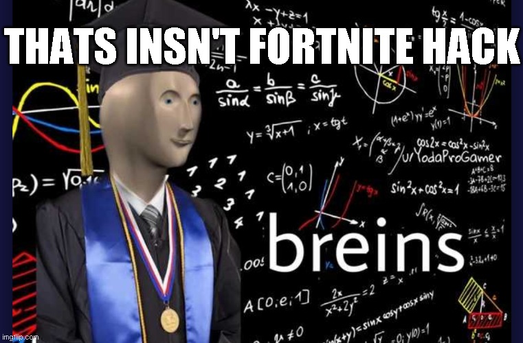 Breins | THATS INSN'T FORTNITE HACK | image tagged in breins | made w/ Imgflip meme maker