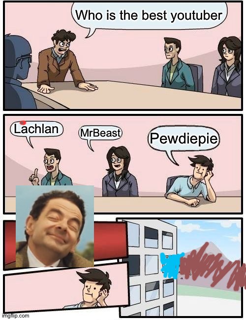 Boardroom Meeting Suggestion | Who is the best youtuber; Lachlan; MrBeast; Pewdiepie | image tagged in memes,boardroom meeting suggestion | made w/ Imgflip meme maker