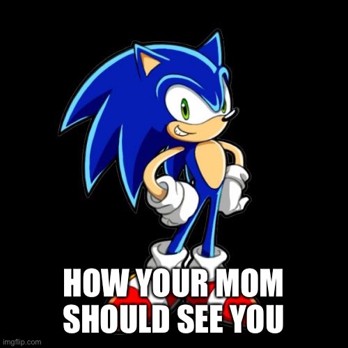 You're Too Slow Sonic Meme | HOW YOUR MOM SHOULD SEE YOU | image tagged in memes,you're too slow sonic | made w/ Imgflip meme maker