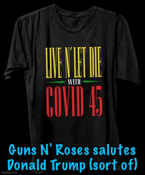 $25, proceeds to Musicares | Guns N' Roses salutes Donald Trump (sort of) | image tagged in guns n' roses | made w/ Imgflip meme maker