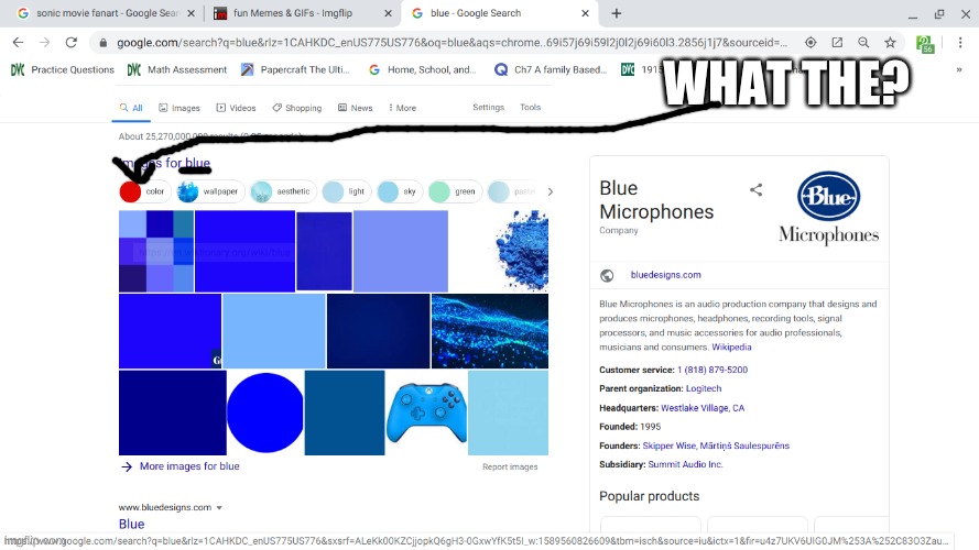 WHAT THE? | image tagged in blue,no red,no blue | made w/ Imgflip meme maker