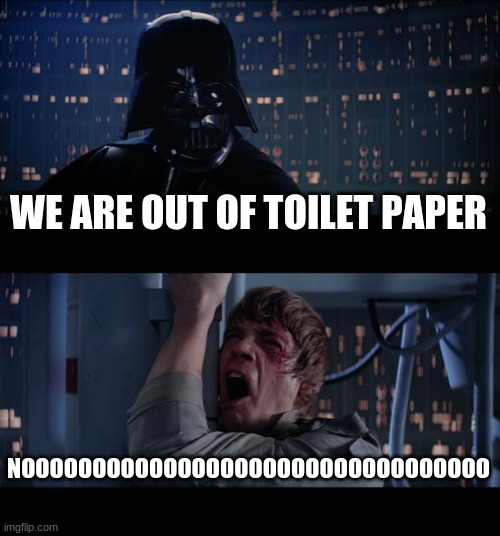 ree | WE ARE OUT OF TOILET PAPER; NOOOOOOOOOOOOOOOOOOOOOOOOOOOOOOOOO | image tagged in memes,star wars no | made w/ Imgflip meme maker