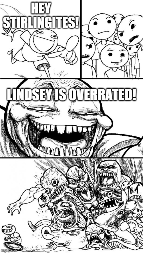 Don't let the haters get you down... | HEY STIRLINGITES! LINDSEY IS OVERRATED! | image tagged in memes,hey internet,lindsey stirling | made w/ Imgflip meme maker