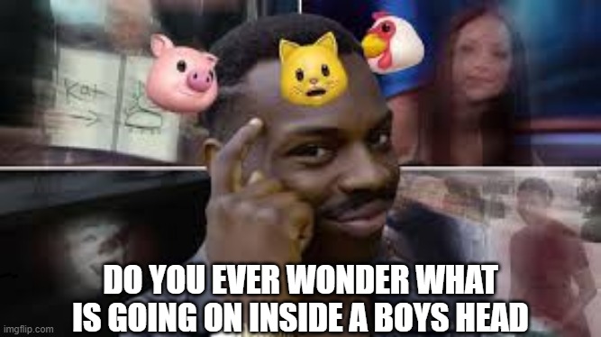 Boys | DO YOU EVER WONDER WHAT IS GOING ON INSIDE A BOYS HEAD | image tagged in boys vs girls | made w/ Imgflip meme maker