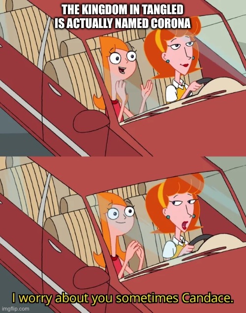 I worry about you sometimes Candace | THE KINGDOM IN TANGLED IS ACTUALLY NAMED CORONA | image tagged in i worry about you sometimes candace | made w/ Imgflip meme maker