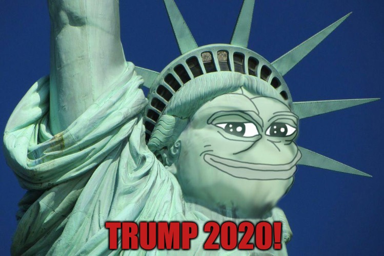 Pepe Liberty | TRUMP 2020! | image tagged in pepe the symbol of liberty,pepe the frog,pepe,maga,trump2020 | made w/ Imgflip meme maker