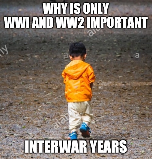 Interwar years | WHY IS ONLY WWI AND WW2 IMPORTANT; INTERWAR YEARS | image tagged in war | made w/ Imgflip meme maker