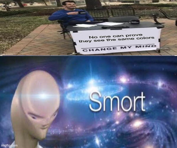Very smort | image tagged in change my mind | made w/ Imgflip meme maker