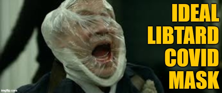 We'll all feel safer when you Rest In Peace, not Shelter In Place. | IDEAL
LIBTARD
COVID
MASK | image tagged in covid-19 | made w/ Imgflip meme maker