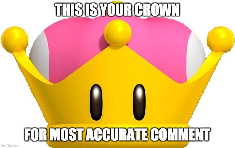 super_crown | THIS IS YOUR CROWN FOR MOST ACCURATE COMMENT | image tagged in super_crown | made w/ Imgflip meme maker