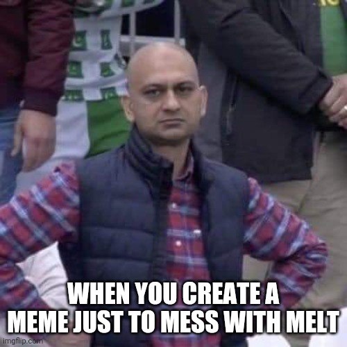 Pakistan fan | WHEN YOU CREATE A MEME JUST TO MESS WITH MELT | image tagged in pakistan fan | made w/ Imgflip meme maker