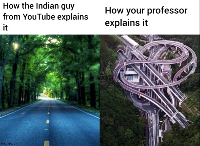 Indian person vs. Professor | image tagged in trying to explain,memes | made w/ Imgflip meme maker