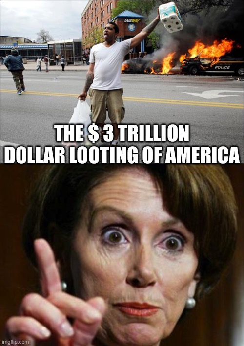 THE $ 3 TRILLION DOLLAR LOOTING OF AMERICA | image tagged in tp looter,nancy pelosi no spending problem | made w/ Imgflip meme maker