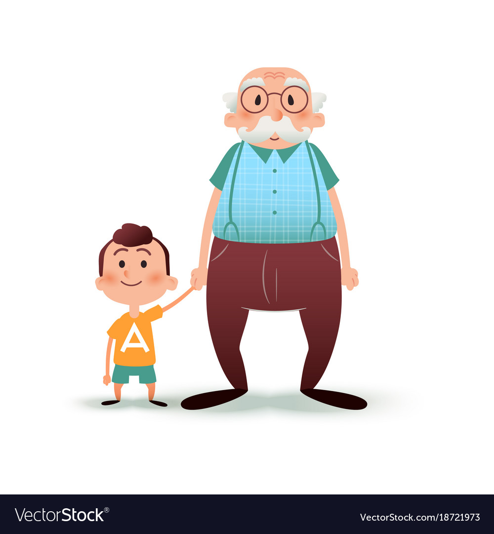 Old man and little boy Blank Meme Template