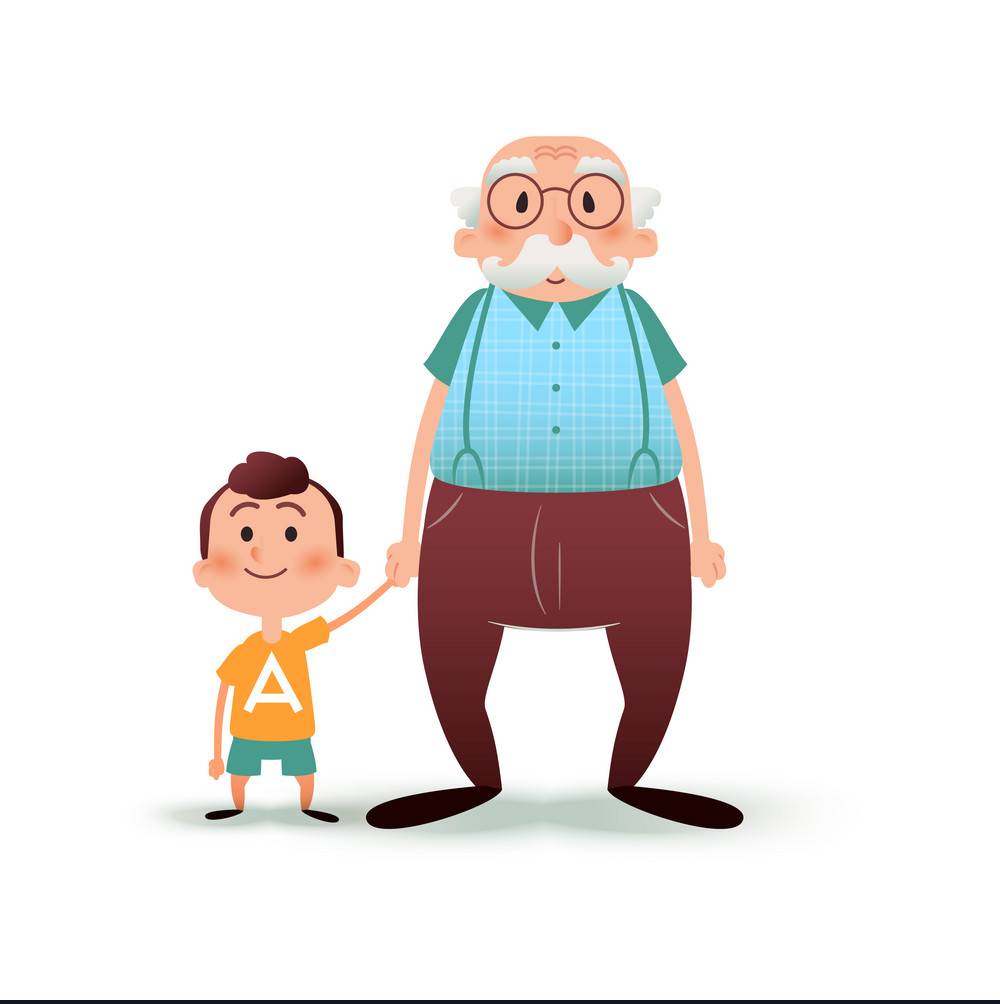 High Quality Old man and little boy Blank Meme Template