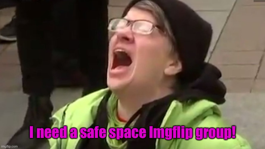 Screaming Liberal  | I need a safe space Imgflip group! | image tagged in screaming liberal | made w/ Imgflip meme maker