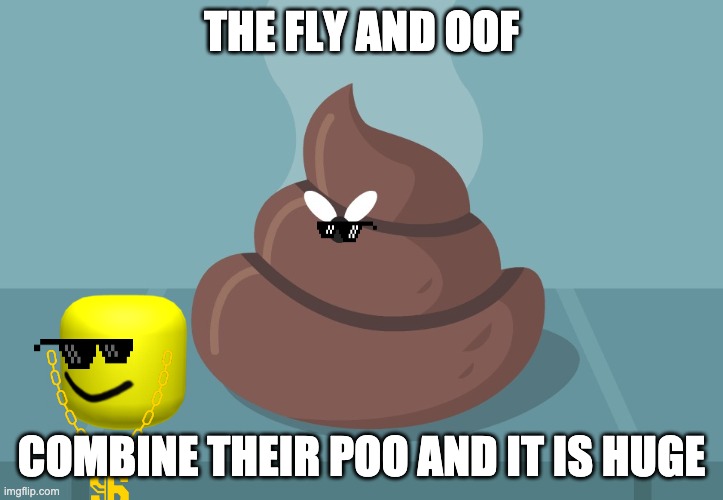 fly and oof pooped | THE FLY AND OOF; COMBINE THEIR POO AND IT IS HUGE | image tagged in funny meme | made w/ Imgflip meme maker