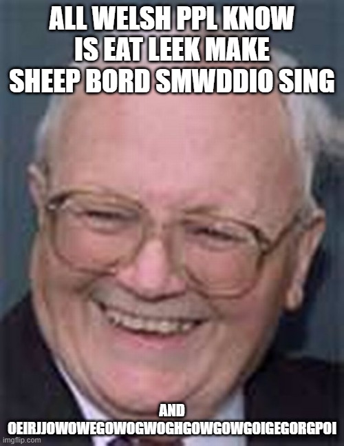 ALL WELSH PPL KNOW IS EAT LEEK MAKE SHEEP BORD SMWDDIO SING; AND OEIRJJOWOWEGOWOGWOGHGOWGOWGOIGEGORGPOI | image tagged in wales | made w/ Imgflip meme maker