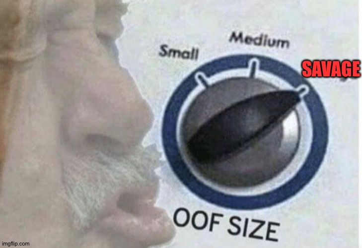 Oof size large | SAVAGE | image tagged in oof size large | made w/ Imgflip meme maker