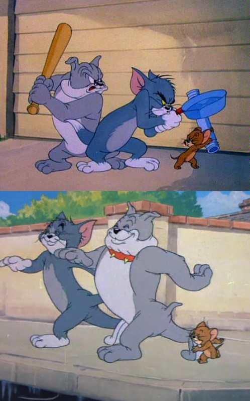High Quality tom and jerry and spike Blank Meme Template