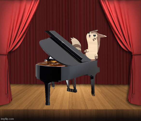 Furret is an amazing piano player and is a favorite among high class music circles | image tagged in pokemon,piano | made w/ Imgflip meme maker